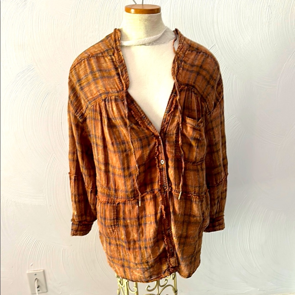 Free people cotton Blouse Sz M